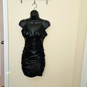Black liquid leather dress. Only worn once!